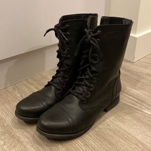 Steve Madden Black Combat Boots 7.5